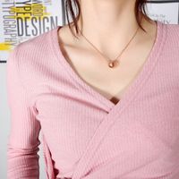 New Stainless Steel Fashion Transfer Double Ring Necklace Clavicle Chain Simple Pendant Wild Necklace Jewelry Wholesale Nihaojewelry main image 6