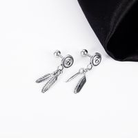 Stainless Steel Leaf Earrings Wild Peace Dove Earrings Wholesale Nihaojewelry main image 4