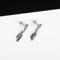 Stainless Steel Leaf Earrings Wild Peace Dove Earrings Wholesale Nihaojewelry main image 5