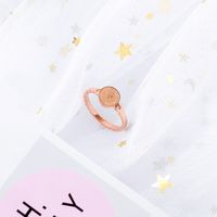New Rose Gold Stainless Steel Diamond Ring Retro Style Queen Coin Wild Jewelry Wholesale Nihaojewelry main image 3