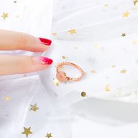 Opk Neuer Rosé Goldener Edelstahl-diamant Ring Weiblich Ins Retro-königin Münze All-match-schmuck main image 4