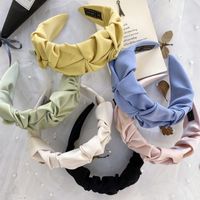 Korean Fold Headband Candy Solid Color Wide Edge Knotted Face Wash Headband Simple Hair Hole Head Band Wholesale Nihaojewelry main image 6