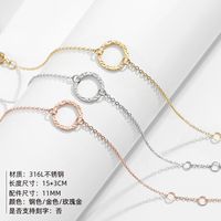Stainless Steel Bracelet Fashion Simple Hollow Round Bracelet Gold Plated Jewelry Wholesale Nihaojewelry main image 3
