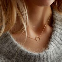 Acier Inoxydable Plaqué Or 14K Mode Placage Géométrique Collier main image 1