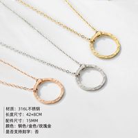 Emanco Korea Edelstahl Mode Einfache Persönlichkeit Geometrischer Anhänger Weibliche Vergoldete Halskette Schlüsselbein Kette Großhandel main image 3