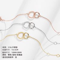 New Accessories Simple Stainless Steel Gold-plated Round Bracelet Korean Fashion Hollow Bracelet Wholesale Nihaojewelry main image 3