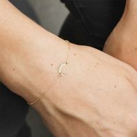 Simple Style Moon Stainless Steel 14K Gold Plated No Inlaid Bracelets In Bulk main image 2