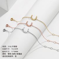 Simple Style Moon Stainless Steel 14K Gold Plated No Inlaid Bracelets In Bulk main image 3