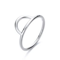 Damen Geometrischer Ring 925 Silber Hohler Halbkreis Förmiger Ring Einfacher   Schmuck Großhandel Vertrieb main image 3