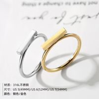 Emanco Einfache Edelstahl Ein-wort-ring Persönlichkeit Geometrischer Schmuck Ring Titan Stahl Ring Großhandel main image 3