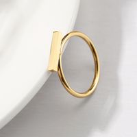 Emanco Einfache Edelstahl Ein-wort-ring Persönlichkeit Geometrischer Schmuck Ring Titan Stahl Ring Großhandel main image 4
