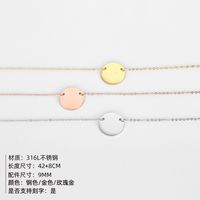 Collar Brillante Geométrico Coreano Simple Colgante De Acero Inoxidable Colgante Grabado De Joyería Al Por Mayor Nihaojewelry main image 3