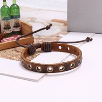 Bijoux En Gros Vintage Brun Vapeur Oeil Bracelet En Peau De Vache Hommes Bracelet En Cuir Tressé En Gros Nihaojewelry main image 3