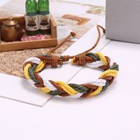 Nouveau Rétro Tissé Cuir De Vachette Bracelet Bracelet Simple Multicouche Cent Accessoires En Gros Nihaojewelry main image 3