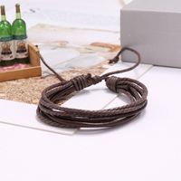 Korean Fashion Retro Simple Leather Bracelet Personality Multi-layer Knitted Accessories Wholesale Nihaojewelry main image 3