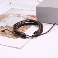 Korean Fashion Retro Simple Leather Bracelet Personality Multi-layer Knitted Accessories Wholesale Nihaojewelry main image 5