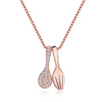 Fork And Spoon Necklace Clavicle Chain Niche Light Luxury Jewelry Wholesale Nihaojewelry sku image 3
