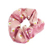 Fresh Plaid Small Daisy Hair Ring Sweet Ball Head  Hair Rope Simple Rubber Band Tie Head Rope Wholesale Nihaojewelry sku image 1