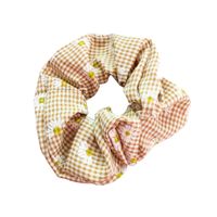 Fresh Plaid Small Daisy Hair Ring Sweet Ball Head  Hair Rope Simple Rubber Band Tie Head Rope Wholesale Nihaojewelry sku image 5