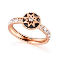 Korean Fashion Wild Personality Octagonal Zircon Stainless Steel Ring Design Ring Student Ring Wholesale Nihaojewelry sku image 1