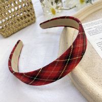 Retro Floral Plaid Hairband  South Korea Wild Fashion Pure Color Wash Face Wide-brimmed Headband Hair Cave Hair Accessories Hair Bundle Wholesale Nihaojewelry sku image 9