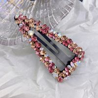 Korean Rhinestone Bb Hairpin No Trace Crystal Hollow Water Drop Square Triangle Super Flash Bangs Hairpin Hair Accessories Wholesale Nihaojewelry sku image 4