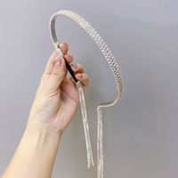 Vintage Rhinestone Headband Korean Tassel Steel Ring Baroque Bride Thin Headband Princess Girl Hair Cave Wholesale Nihaojewelry sku image 1