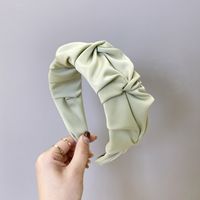 Korean Fold Headband Candy Solid Color Wide Edge Knotted Face Wash Headband Simple Hair Hole Head Band Wholesale Nihaojewelry sku image 2