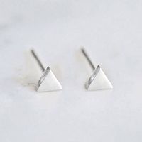 Korean Fashion Popular Triangle Earrings Stainless Steel Gold-plated Earrings Wholesale Nihaojewelry sku image 1