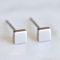 1 Pair Simple Style Geometric Square 316 Stainless Steel  14K Gold Plated Ear Studs sku image 1