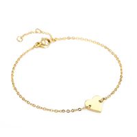 Fashion Heart Stainless Steel 14K Gold Plated No Inlaid Bracelets In Bulk sku image 3