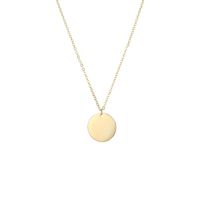 Fashion Jewelry Simple Gold Round Pendant Short Stainless Steel Necklace Clavicle Chain Wholesale Nihaojewelry sku image 2