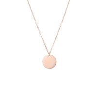 Fashion Jewelry Simple Gold Round Pendant Short Stainless Steel Necklace Clavicle Chain Wholesale Nihaojewelry sku image 3