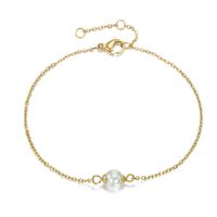 Fashion Explosion Accessories Simple Single Pearl Bracelet Stainless Steel Rose Gold Bracelet Wholesale Nihaojewelry sku image 2