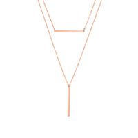 Jewelry Popular Elements Summer Double Stainless Steel Necklace Simple Clavicle Chain Distribution Wholesale Nihaojewelry sku image 3