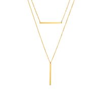 Jewelry Popular Elements Summer Double Stainless Steel Necklace Simple Clavicle Chain Distribution Wholesale Nihaojewelry sku image 2