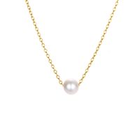 Explosion Accessories Simple Pearl Pendant Stainless Steel Gold-plated Necklace Clavicle Chain Distribution Wholesale Nihaojewelry sku image 2