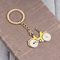 Fashion Simple New Keychain  Personality Cartoon Creative Bicycle Small Yellow Car Alloy Drop Oil Keychain Nihaojewelry Wholesale main image 4