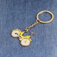 Fashion Simple New Keychain  Personality Cartoon Creative Bicycle Small Yellow Car Alloy Drop Oil Keychain Nihaojewelry Wholesale main image 5