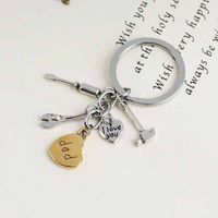 Father's Day Gift Gadget Set Personalized Pendant Keychain I Love You Peach Heart Pendant Keychain Nihaojewelry Wholesale main image 5