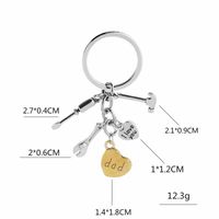 Ensemble De Gadgets Cadeau Fête Des Pères Personnalisé Pendentif Porte-clé Je T&#39;aime Pêche Coeur Pendentif Trousseau Nihaojewelry Gros main image 6