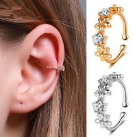Fashion  New Ear Bone Clip Simple  Delicate Flower  Copper Single Ear Clip Nihaojewelry Wholesale main image 3