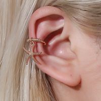 Fashion New Simple  Ocean Wind Stars Pendant Ear Bone Clip Starfish Copper   Single Ear Clip Nihaojewelrywholesale main image 3