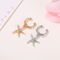 Fashion New Simple  Ocean Wind Stars Pendant Ear Bone Clip Starfish Copper   Single Ear Clip Nihaojewelrywholesale main image 4