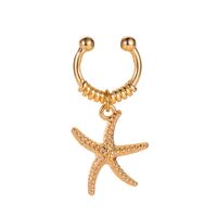 Fashion New Simple  Ocean Wind Stars Pendant Ear Bone Clip Starfish Copper   Single Ear Clip Nihaojewelrywholesale sku image 1