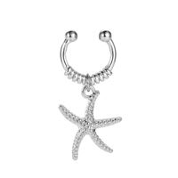Fashion New Simple  Ocean Wind Stars Pendant Ear Bone Clip Starfish Copper   Single Ear Clip Nihaojewelrywholesale sku image 2