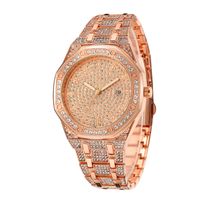 Gran Esfera Llena De Estrellas Calendario De Diamantes Con Correa De Acero Reloj Reloj De Correa De Acero Para Hombre Vendedor Caliente Nihaojewelry Al Por Mayor main image 5