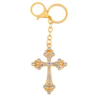 Cross Keychain Creative Metal Diamond Keychain Key Storage Key Car Keychain main image 1