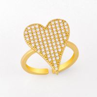 Fashion Simple  New Diamond Ring Personalized Love Peach Heart Open  Copper Ring  Nihaojewelry Wholesale main image 1