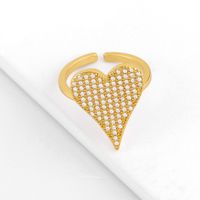 Fashion Simple  New Diamond Ring Personalized Love Peach Heart Open  Copper Ring  Nihaojewelry Wholesale main image 3